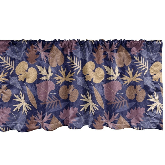 Ambesonne Autumn Window Valance, Graceful Leafage Vintage, 54" X 18", Multicolor