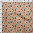 thumbnail image 3 of oneOone Cotton Jersey Peach Fabric Leaves Artistic Craft Projects Decor Fabric Printed By The Yard 58 Inch Wide, 3 of 4