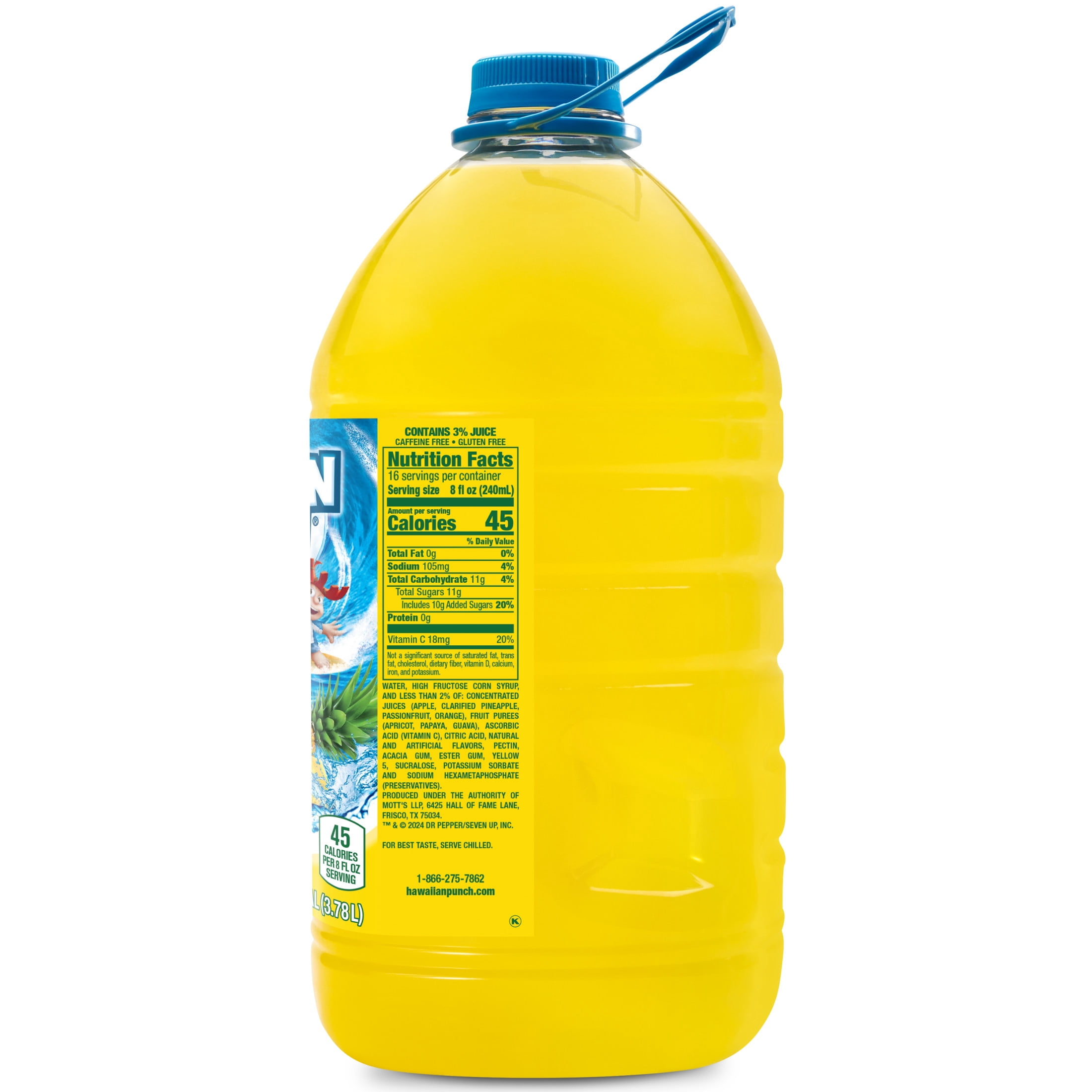 Hawaiian Punch Pineapple Plunge Juice Drink, 1 Gal, Bottle