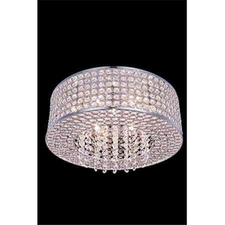 

Elegant Lighting 2914F16C-RC 16 Dia. x 5 H in. Amelie Collection Flush Mount - Chrome Finish Royal Cut