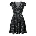 thumbnail image 3 of Babysbule Summer Dresses for Women Ladies V-Neck Half Sleeve Floral Print Mini Dress Skirts, 3 of 8