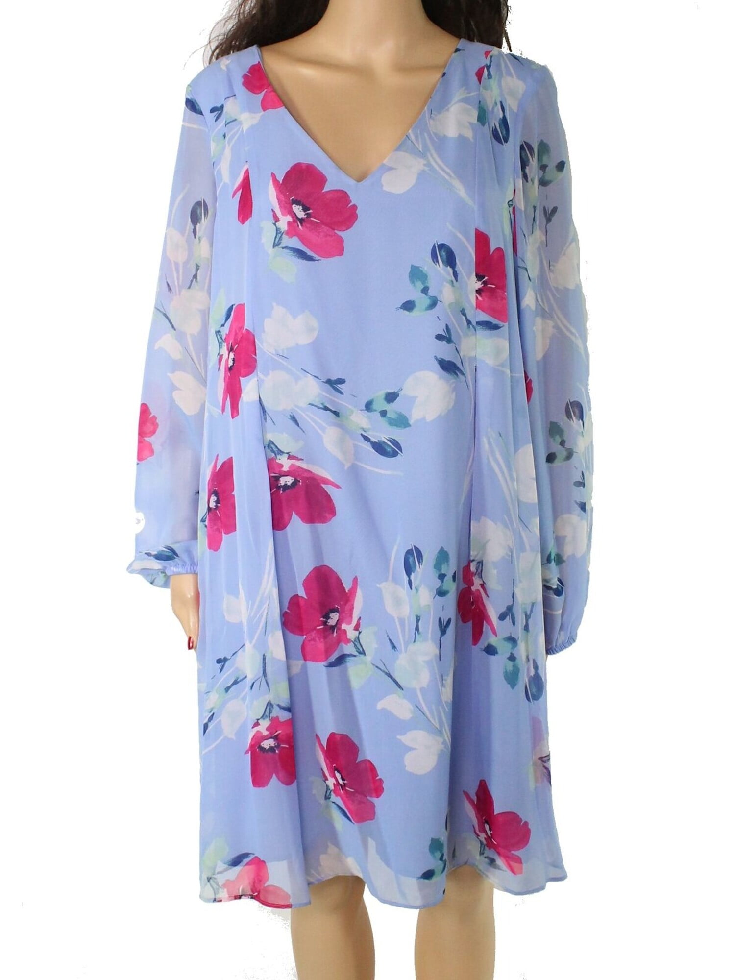 light blue shift dress with sleeves