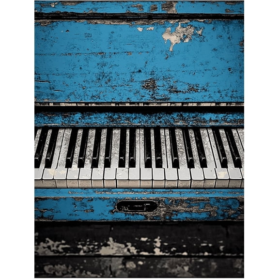 Vintage Blue Piano Canvas Wall Art Perfect for Living Room Studio Apartment Music Room and Office Decor