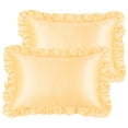 thumbnail image 1 of Unique Bargains Retro Satin Ruffle Pillowcases Envelope Closure 2pcs, 1 of 8