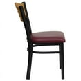 thumbnail image 5 of Flash Furniture HERCULES Series Black Slat Back Metal Restaurant Chair - Natural Wood Back, Burgundy Vinyl Seat, 5 of 7