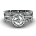 thumbnail image 2 of Dazzlingrock Collection 1.25 Carat (ctw) 10k Diamond Split Shank Halo Bridal Engagement Ring Set 1 1/4 CT, White Gold, Size 7.5, 2 of 3