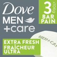 thumbnail image 1 of Dove Men+Care Extra Fresh Bar Soap for refreshed skin Hand & Body & Face & Shave soap bar with ¼ moisturizing cream (3 Bars), 1 of 6
