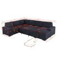 thumbnail image 3 of Oversized Upholstered Corduroy Sleeper Sectional Sofa With Storage Chaise, 3 of 8