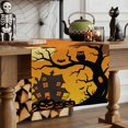 thumbnail image 2 of Table Runner Dresser Scarves 120 Inch Long,Halloween Full Moon Night Linen Dining Table Runners Castle Haunted House Orange Tabletop Scarf for Wedding Holiday Party Kitchen, 2 of 9