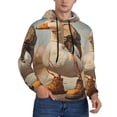 thumbnail image 2 of Naloa Hiking Duck Men's Casual Hooded Collar Drawstring Hoodies Pullover Sweatshirts Casual Long Sleeve Shirts-4X-Large, 2 of 7