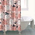 thumbnail image 4 of Pink Hued Cute Halloween Ghosts Pattern Shower Curtain 72"x84" ,Bathroom Decorative Shower Curtains Set with 12 Hooks,Modern Waterproof Washable Shower Curtain, 4 of 6
