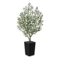 thumbnail image 2 of DR.Planzen 5ft Artificial Olive Tree with Black Tall Planter, Realistic Silk Leaves UV Resistant Faux Indoor Outdoor Plant for Home Office House Decor, 2 of 5