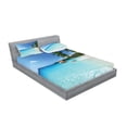 thumbnail image 2 of Ambesonne Travel Fitted Sheet & Pillow Sham Set, Anse Lazio Beach Surf, Full, Turquoise Blue Green, 2 of 2