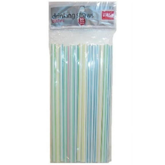 24990 50 Count White Jumbo Straws, Pack of 6