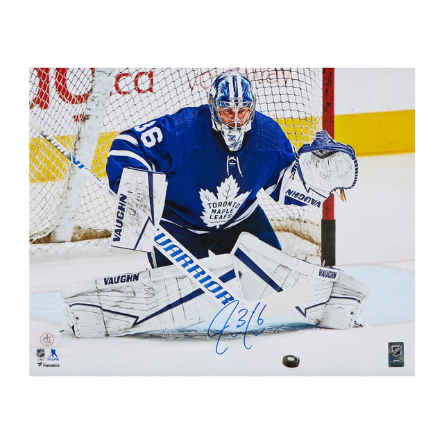 Jack Campbell Signé Maple Leafs de Toronto Papillon Sauver Photo 16x20