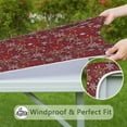 thumbnail image 6 of Red Christmas Snowflake Pattern Square Fitted Tablecloth with Elastic Edge,Square Table Cover,Washable Elastic Table Cover for Home Kitchen Party Decor 36"x36", 6 of 6