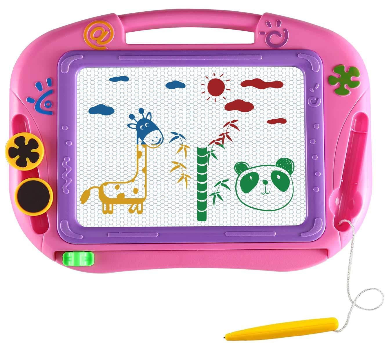Magnetic Drawing Board Kids 2 in 1 Portable Learning Case Educational Toy 