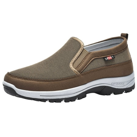 eileial Shoes Men Orthowalkway Mens Shoes Men s Arch Support Slip-on Canvas Loafers Orthopedic Sneakers Brown 11