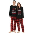 thumbnail image 2 of Conjuntos de pijamas de pareja navideña, ropa de dormir negra, ropa de salón para adultos, Dear Santa, She's & He's The Naughty Ones, 2 of 4