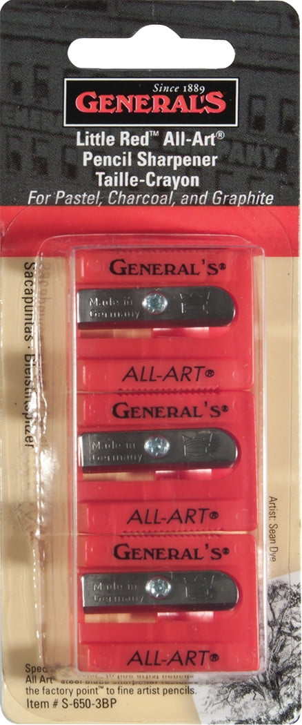 General Pencil Little Red All Art Sharpener, 3/Pkg