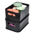 thumbnail image 5 of iDesign, Handled Bin with Lid, Set of 2, Matte Black, 5 of 9