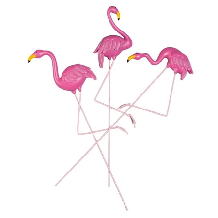 - Flamingo Planter Stakes, Set of 3 by Maple Lane Creations