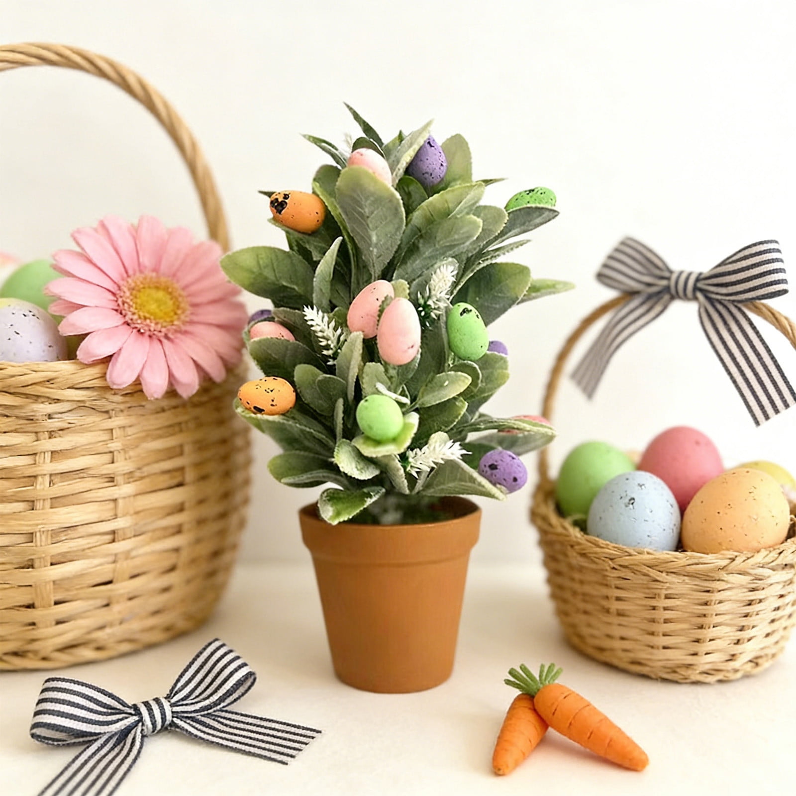 Easter Egg Centerpiece Decor, Spring Holiday Table Arrangement with Durable Foam Eggs for Indoor Festive Decorations