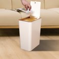 thumbnail image 4 of Press-Lid Slim Plastic Trash Bin - Space-Saving Wastebasket for Kitchen, Bathroom, Garage, or Small Spaces, 4 of 8