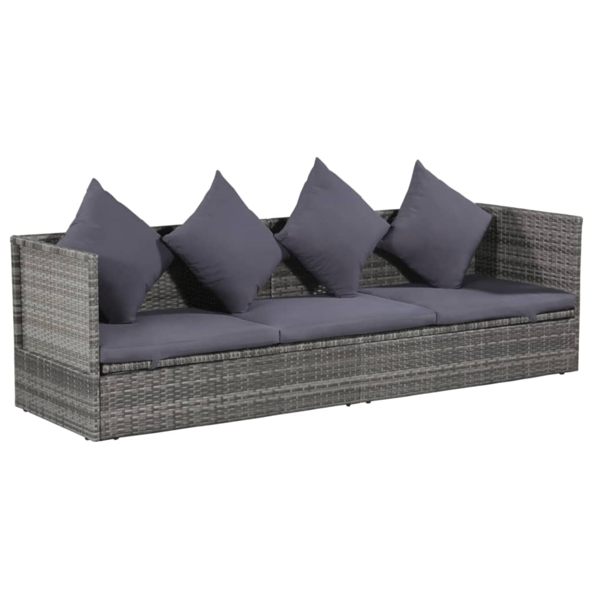 vidaXL Garden Bed Grey 78.7"x23.6" Poly Rattan