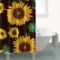 thumbnail image 4 of Brown Green Bud Sunflower Pattern Shower Curtain 72"x84" ,Bathroom Decorative Shower Curtains Set with 12 Hooks,Modern Waterproof Washable Shower Curtain, 4 of 6