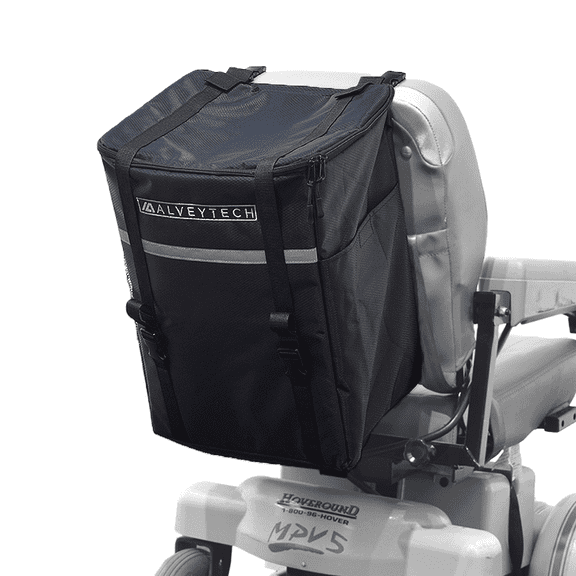 AlveyTech Extra Large Insulated Seat Back Bag Backpack for Electric Mobility Scooters & Power Chairs