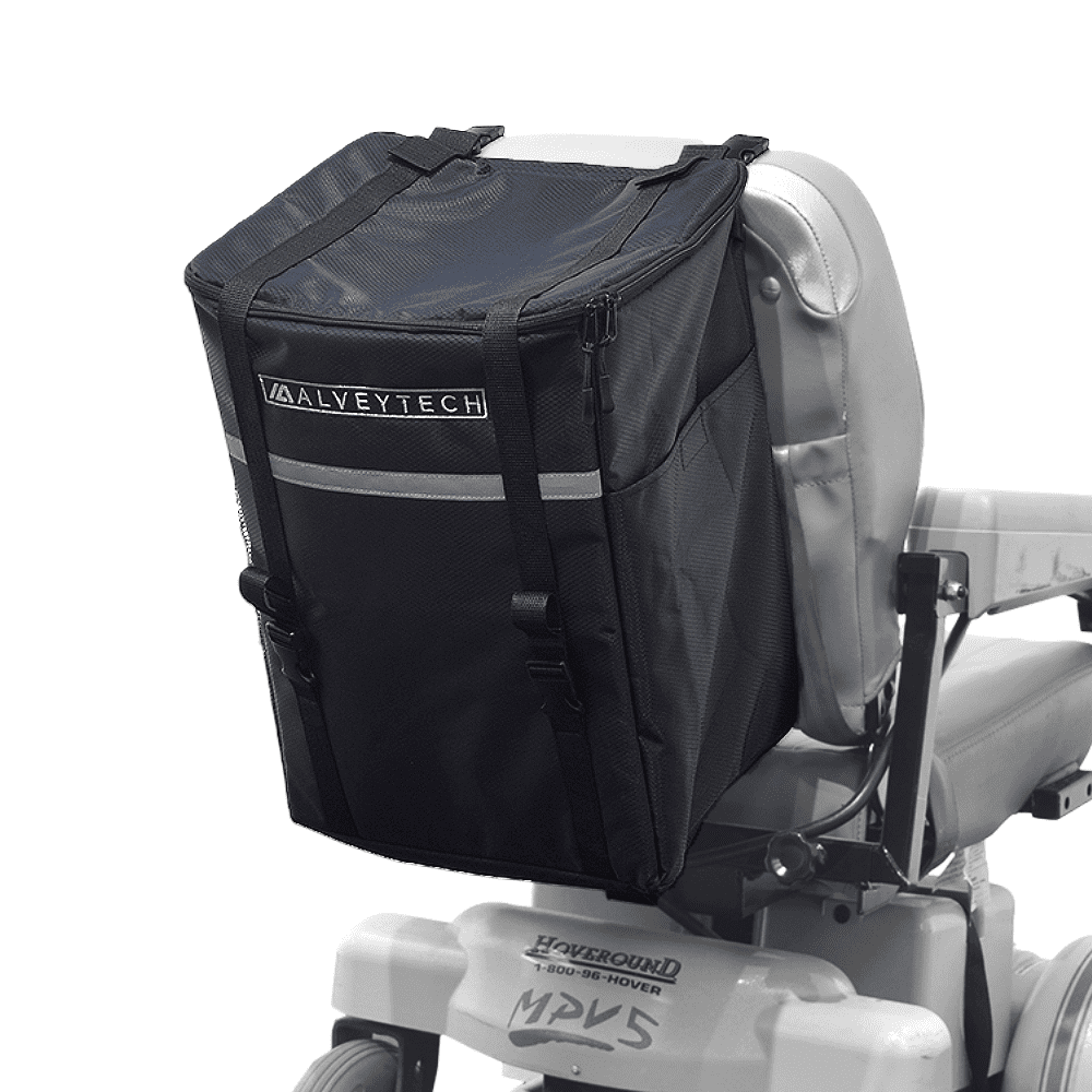 AlveyTech Extra Large Insulated Seat Back Bag Backpack for Electric Mobility Scooters & Power Chairs