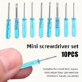 thumbnail image 1 of [Halloween] 10pcs Blue Mini Screwdriver Set, Toy 2mm Cross Word Repair Tool, Suitable For Exercising Hands-on Ability Small Repair Tool, Crystal Screw Tool Halloween, Christmas, Thanksgiving Gift, 1 of 5