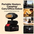 thumbnail image 6 of Battery Powered Heater, 2026 New Portable Rechargeable Battery Powered Space Heater Cordless with USB &3900mah Batteries/Anti Tilt Design for Camping/Indoor/Car Defroster (5 Batteries*2 Kit), 6 of 9