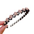 thumbnail image 1 of Flmtop Femmes Bandeau Vague Strass Coiffe Coréen Style Bonne Élasticité Cerceau de Cheveux pour la Datation, 1 of 10