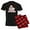 With Red Plaid Pant, variant on CafePress - Santa Has A Big Package Men's Dark Pajamas - Men's Dark Loose Fit Cotton Pajama Set