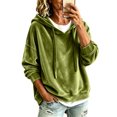 thumbnail image 4 of Fewfanhot Womens Tops Casual Loose-fitting Long-sleeved Knitted Velvet Hooded Sweatshirt Top, 4 of 9