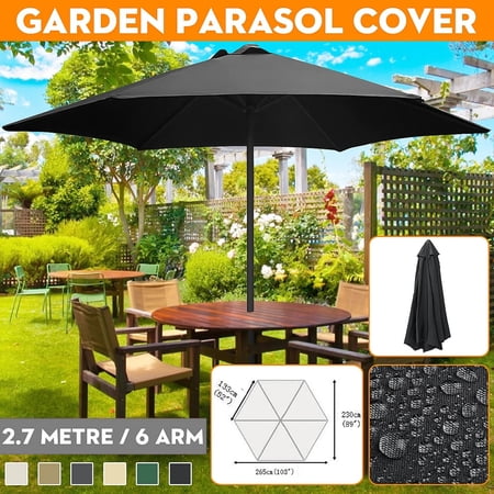 SunSunrise Replacement Fabric Sturdy Weather-resistant Polyester Anti-deform Parasol Canopy Cover for Outdoor