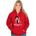 thumbnail image 5 of Betty Boop Hashtag Feisty Cute Sassy Zip Hoodie Sweatshirt Women Brisco Brands M, 5 of 6