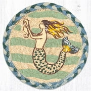 Capitol Importing 79-245MSH 7 x 7 in. LC-245 Mermaid Seahorse Round Large Coaster