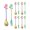 Colorful, variant on (10 Pieces) 5.2 Inches Stainless Steel Spoon Smiley Face Sunflower Coffee Stirring Spoon Fruit Fork Leaf Spoon Fruit Pick (Silver)