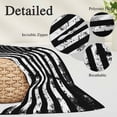 thumbnail image 3 of Black White Long Body Pillow Covers, Retro Stars Stripes Flag Shabby Chic Texture Soft Throw Pillow Cases with Invisible Zipper, Decorative Pillowcase Pillows Protectors for Sofa Bed Couch 20"x60", 3 of 9