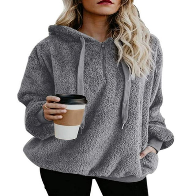 Chandails à Capuchon en Molleton Chaud pour Femmes, Hauts d'Hiver, Manteau Grande Taille