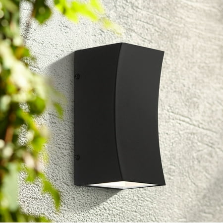 Patio And Decking Designs Possini Euro Design Modern Outdoor Wall Sconce Fixture LED Textured Black 8