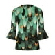 thumbnail image 5 of Puntoco 2024, tops de verano a la moda para mujer, blusas sexis con estampado de pliegues regulares para mujer, blusas con botones y cuello en V con mangas 3/4, 5 of 5