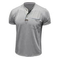 thumbnail image 7 of Leesechin Fashion Men's Henley Shirts Classic Short Sleeve Basic Button Cotton T-Shirt with Pocket, 7 of 7