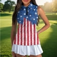 thumbnail image 4 of Uorisanigo American Flag Women's Golf Top Soft Fashionable 1/4 Zipper Moisture Wicking Casual Tennis Activewear Dog Paw Versatile Sleeveless Athletic Tops Size 2XL, 4 of 7