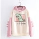 thumbnail image 2 of Sudadera de dinosaurio para mujer, camisetas de empalme de manga larga, sudaderas con capucha bonitas de dibujos animados, jersey informal para adolescentes y niñas Zhivalor WMZL-2134-5, 2 of 4