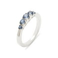 thumbnail image 1 of LBG British Made 14k White Gold Natural Sapphire Womens Promise Ring - 33 size options - Size 6.5, 1 of 6