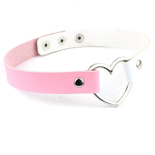 Collar Gótico Punk Para Mujer, Gargantilla De Corazón De Cuero Pu Ajustable A La Moda Y Joyería De Hip Hop seitruly AP007570-02